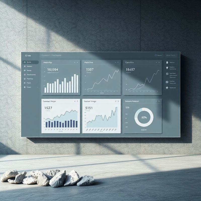 Minimalistični vmesnik analitične platforme z interaktivnimi paneli in realnočasovnimi metrikami